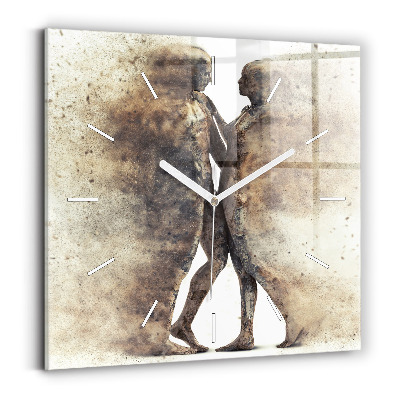Square wall clock Abstract people sand