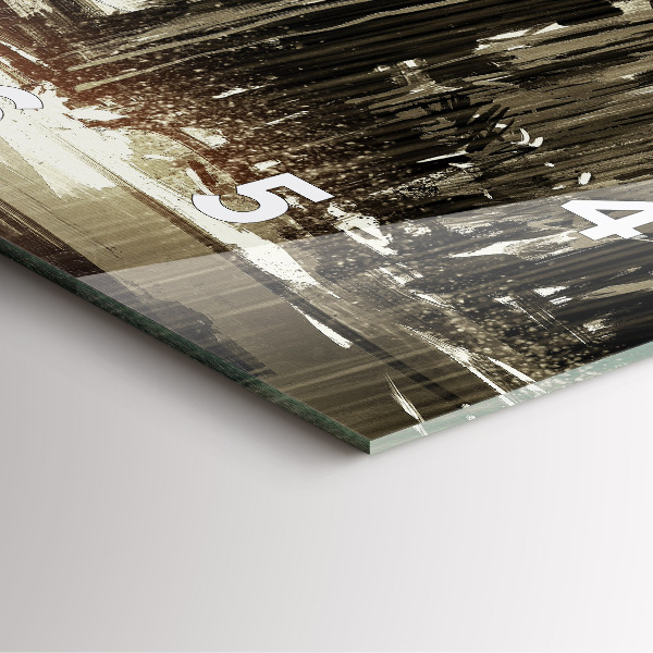 Square wall clock Woman on a rainy night