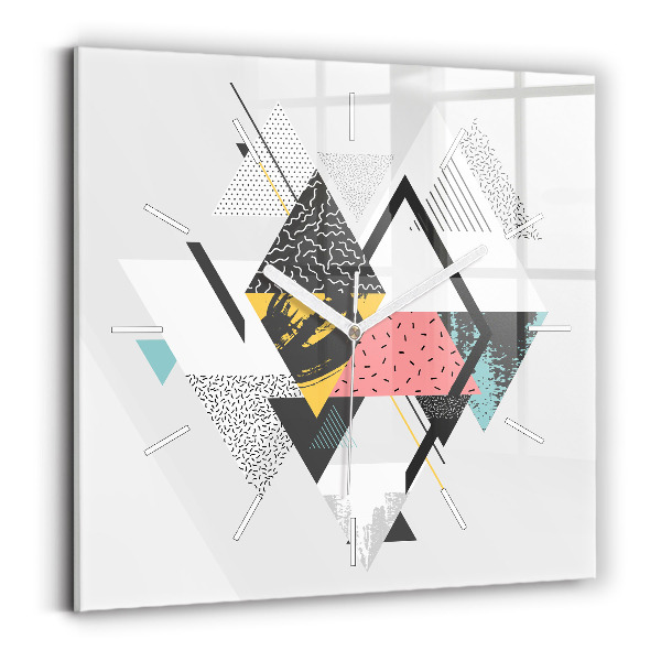 Square wall clock Geometric pattern