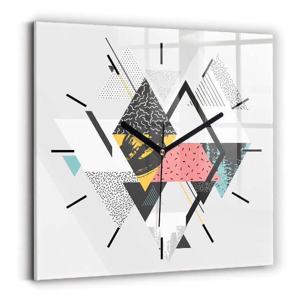 Square wall clock Geometric pattern