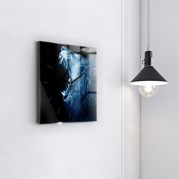 Square wall clock Wild lion
