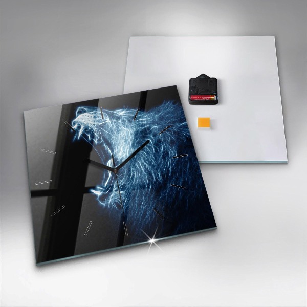 Square wall clock Wild lion
