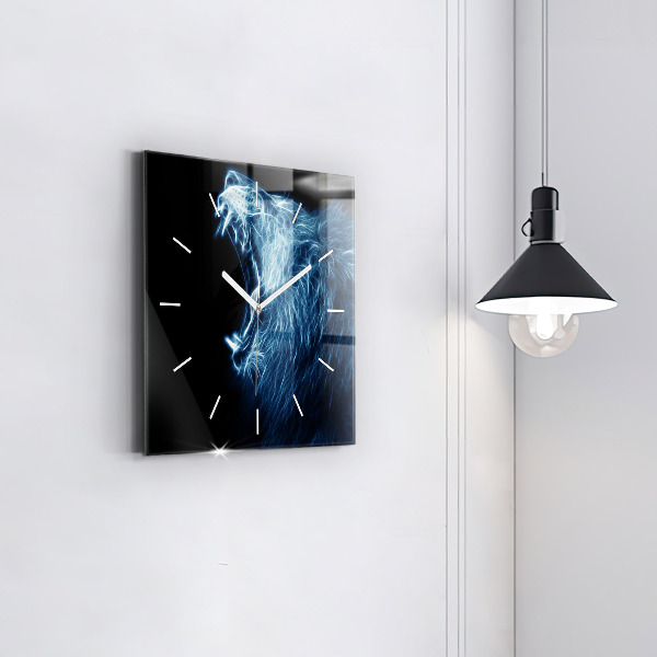 Square wall clock Wild lion