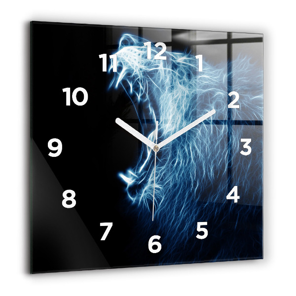 Square wall clock Wild lion