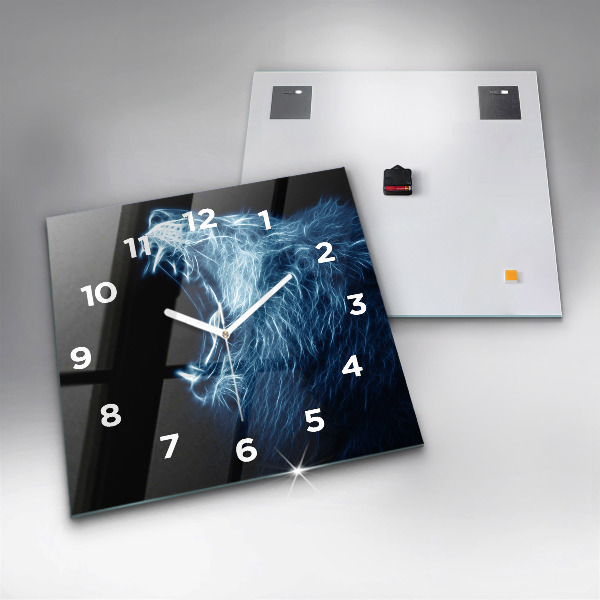 Square wall clock Wild lion