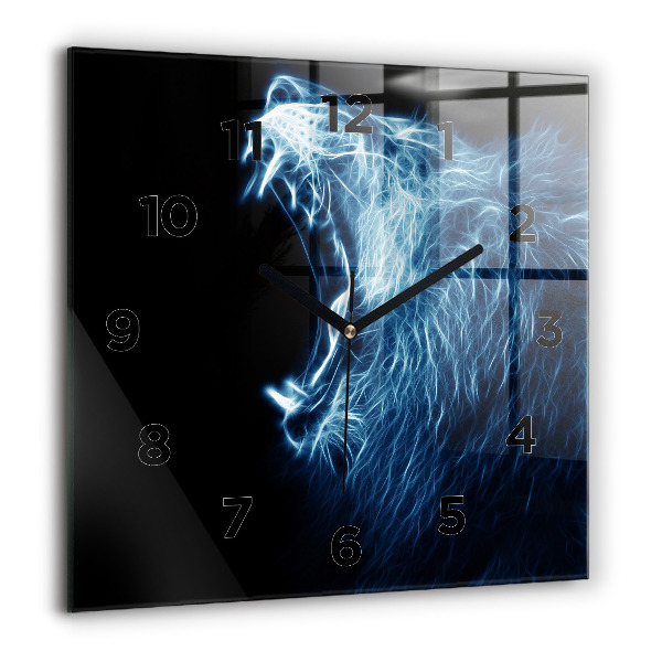 Square wall clock Wild lion