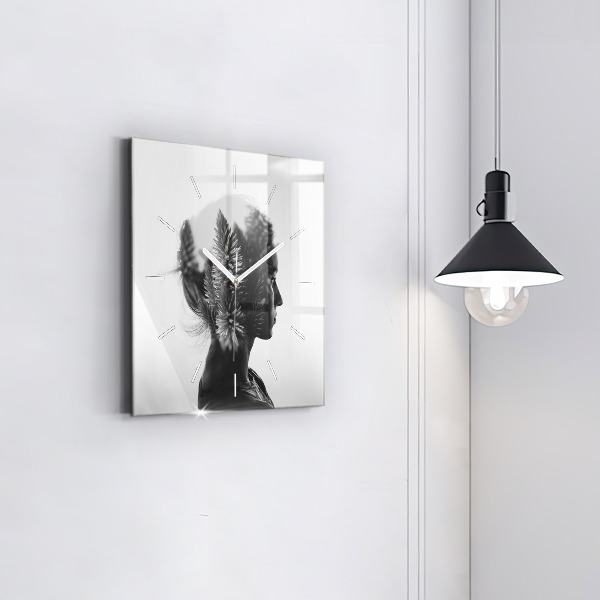 Square wall clock Portrait of a woman