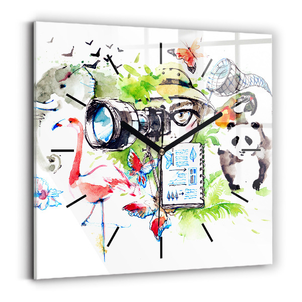 Square wall clock Zoologist