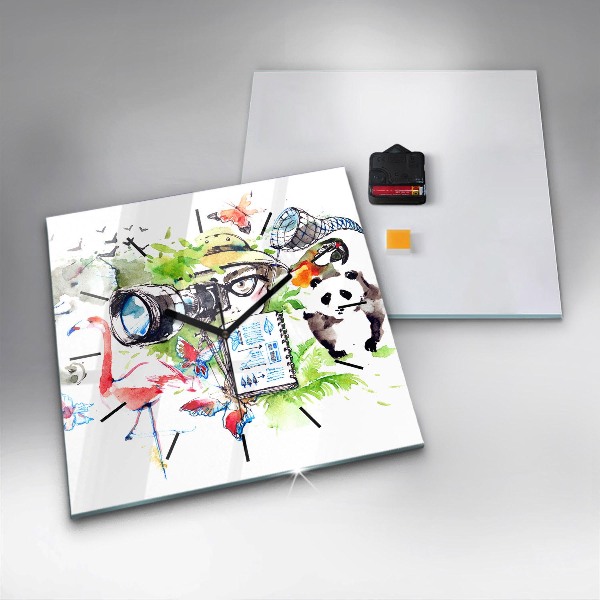 Square wall clock Zoologist