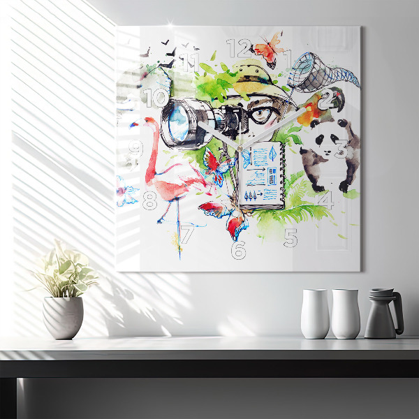 Square wall clock Zoologist