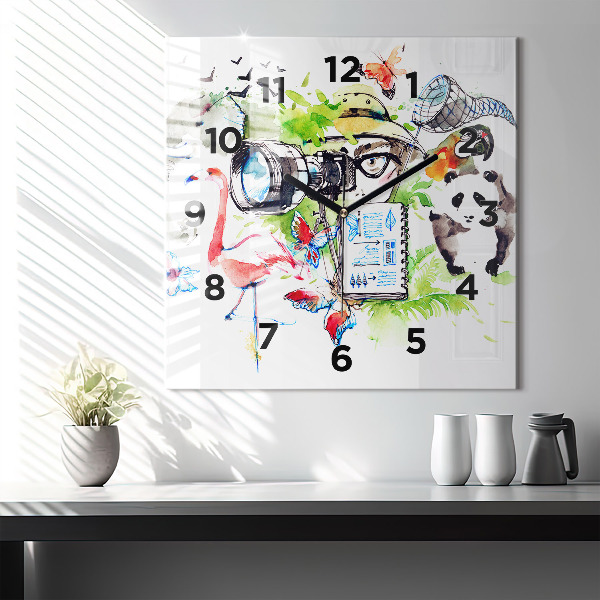 Square wall clock Zoologist