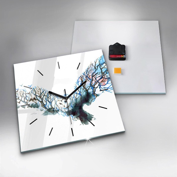 Square wall clock Freedom and nature of birds