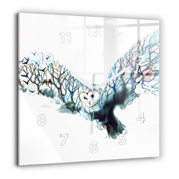 Square wall clock Freedom and nature of birds