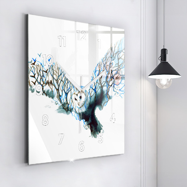 Square wall clock Freedom and nature of birds