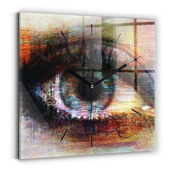 Square wall clock Street Art Eye