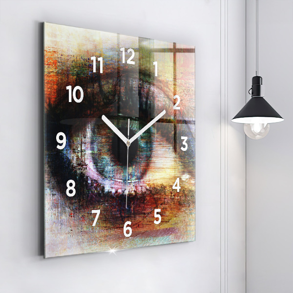 Square wall clock Street Art Eye
