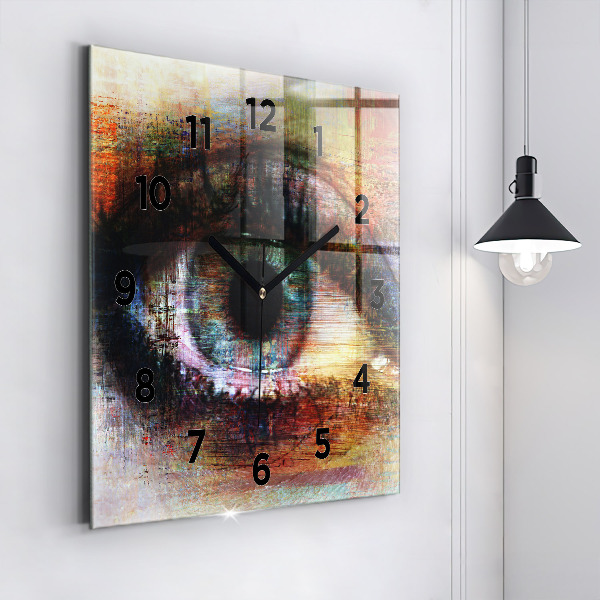 Square wall clock Street Art Eye