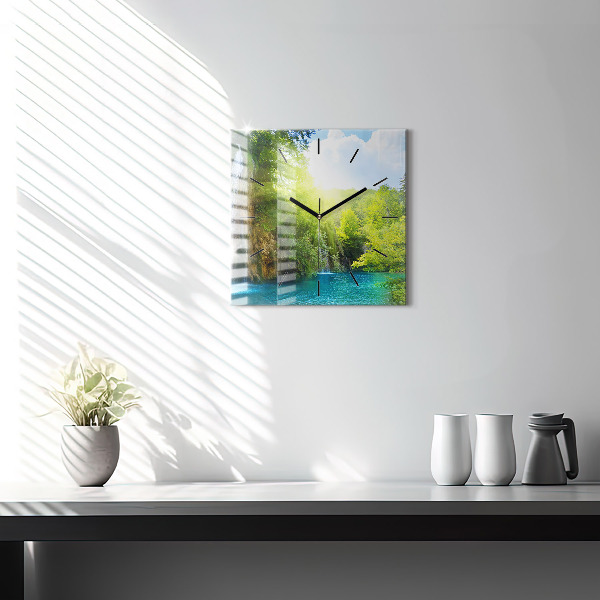 Square wall clock Lagoon Landscape