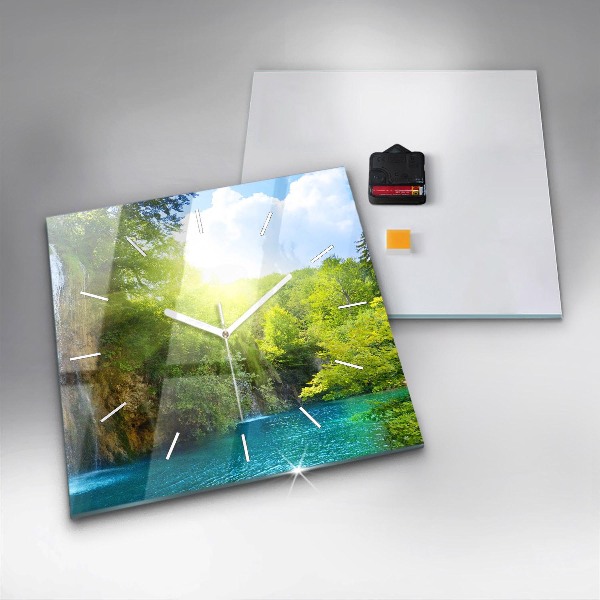 Square wall clock Lagoon Landscape
