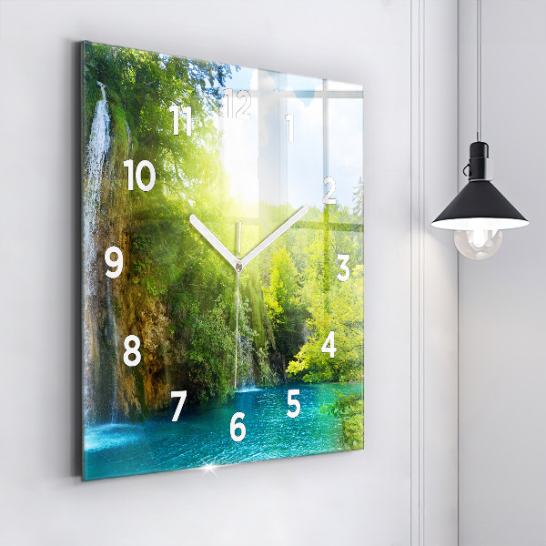 Square wall clock Lagoon Landscape