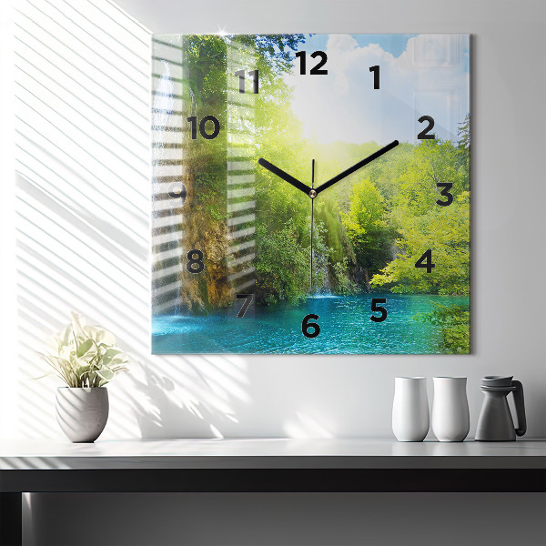 Square wall clock Lagoon Landscape