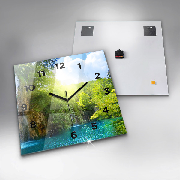 Square wall clock Lagoon Landscape