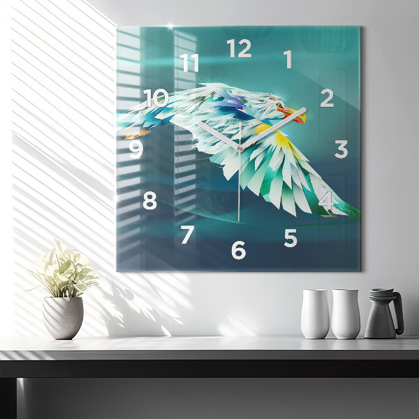 Square wall clock Image of a flying eagle