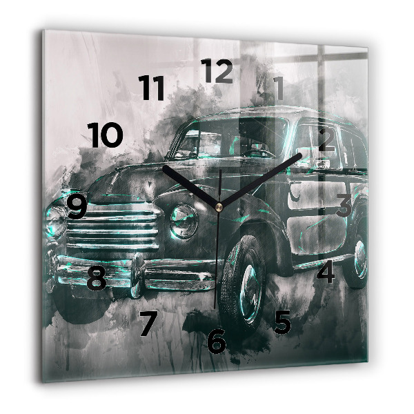 Square wall clock Old School Car