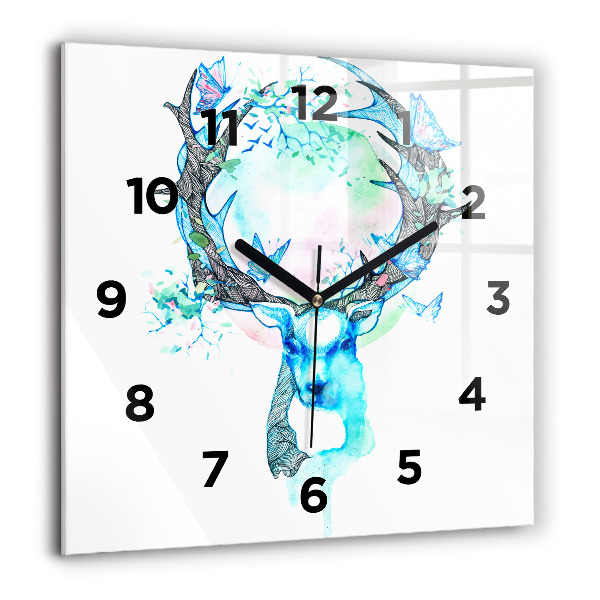 Square wall clock Deer illustration