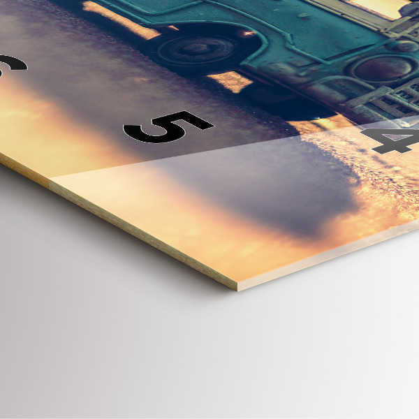 Square wall clock Camper on the beach