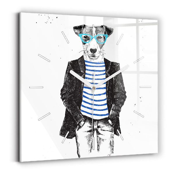 Square wall clock A dog in a human body