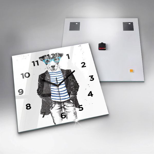 Square wall clock A dog in a human body