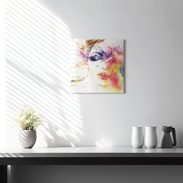 Square wall clock Portrait of a Mysterious Woman