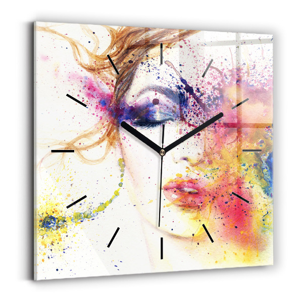 Square wall clock Portrait of a Mysterious Woman