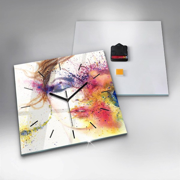 Square wall clock Portrait of a Mysterious Woman