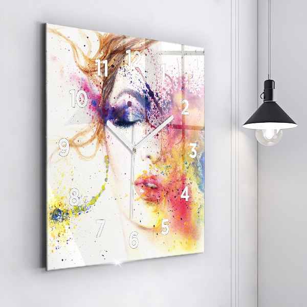 Square wall clock Portrait of a Mysterious Woman