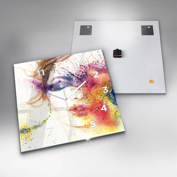 Square wall clock Portrait of a Mysterious Woman
