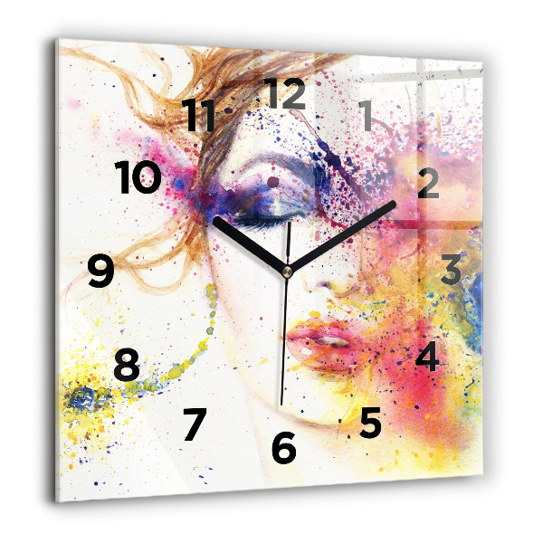 Square wall clock Portrait of a Mysterious Woman