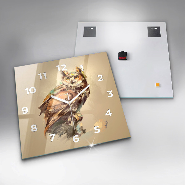 Square wall clock Owl - a sign of wisdom
