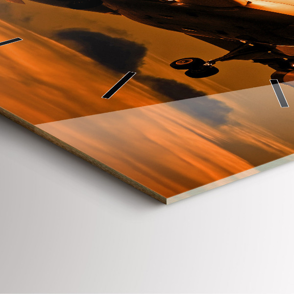 Square wall clock Travel by plane