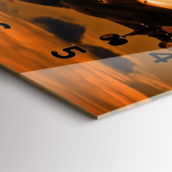 Square wall clock Travel by plane