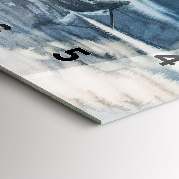 Square wall clock Winter Lake Łódka