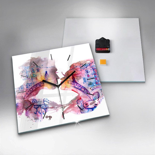 Square wall clock Two Bodies One Soul