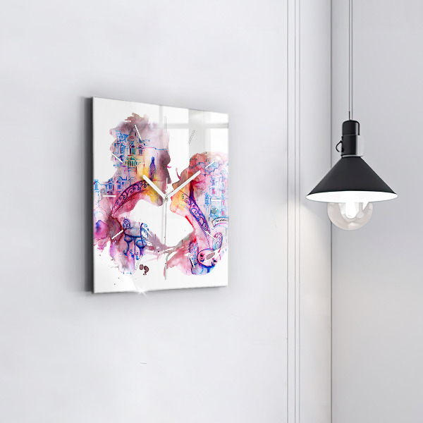 Square wall clock Two Bodies One Soul