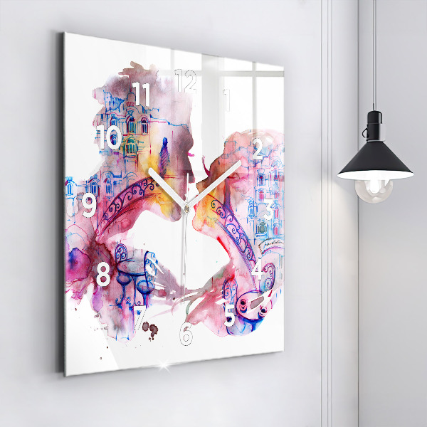 Square wall clock Two Bodies One Soul