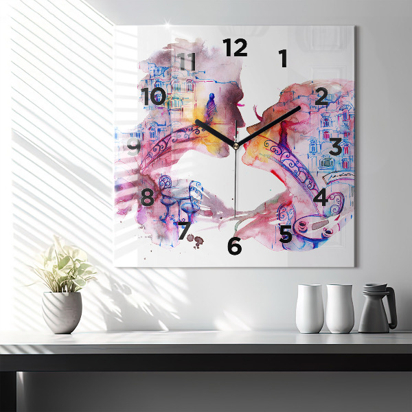 Square wall clock Two Bodies One Soul