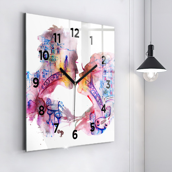 Square wall clock Two Bodies One Soul
