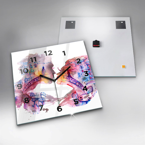Square wall clock Two Bodies One Soul