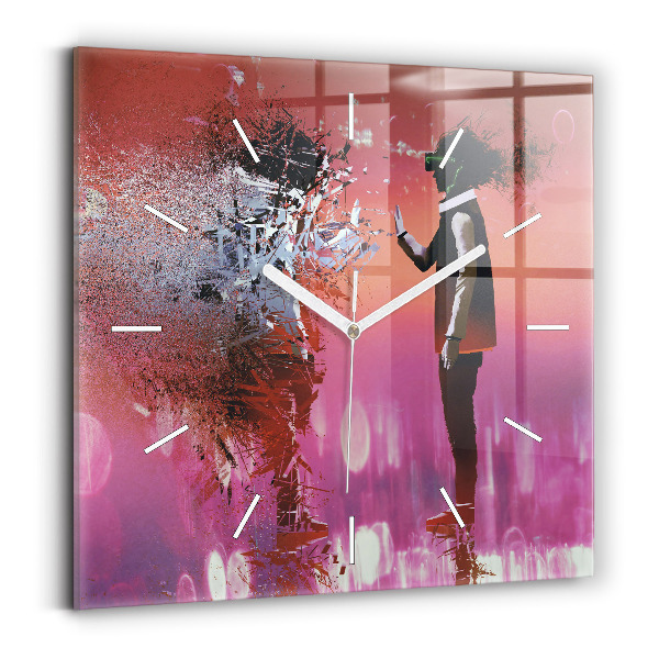 Square wall clock Cyberspace