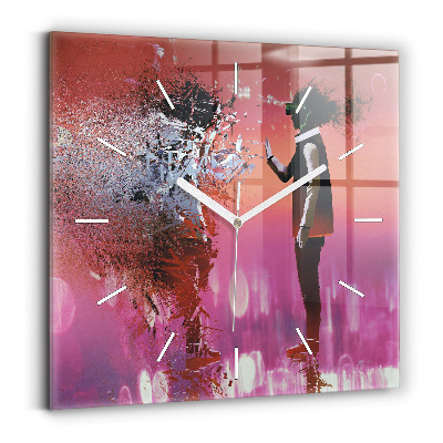 Square wall clock Cyberspace